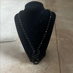 Elegant Black Beaded Necklace